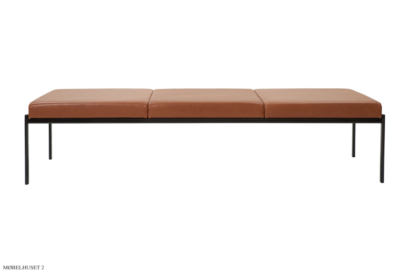 Kiki Bench Bank, 3 Sitzer/Leder Elegance walnut | Artek