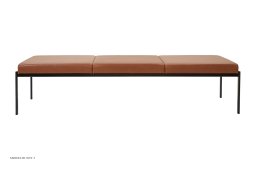 Kiki Bench Bank, 3 Sitzer/Leder Elegance walnut | Artek