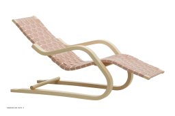 Lounge Chair 43 Chaiselongue, Birke/natur-rot Gurtband | Artek