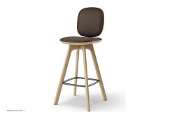 Pauline Comfort barstol, Thekenh�he 65 cm, Holzbeine, Eiche ge�lt, Leder | Cinnamon | Brdr. Kr�ger