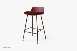 Rely HW82 Thekenhocker mit Kunststoffschale und Sitzkissen, Bronziert, Red Brown, Vidar 0693 | &Tradition