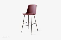 Rely HW96 Thekenhocker mit Kunststoffschale, Bronziert, Red Brown | &Tradition