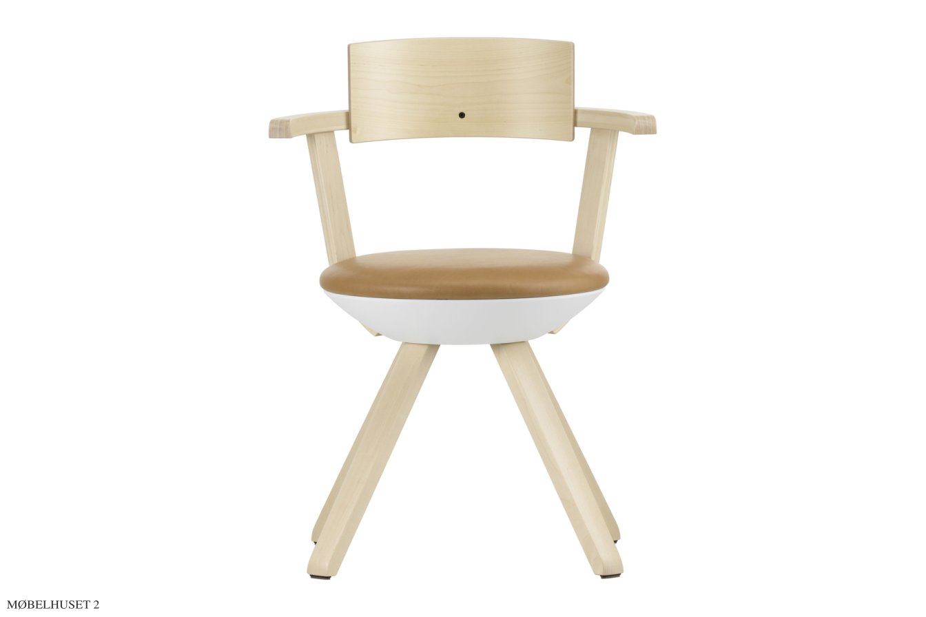 Rival Chair Drehstuhl, Birke/Leder caramel | Artek