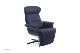 Timeout l�nestol, Eg sortbejdset, Drejefod tr�/aluminium, Stof | Sheford Dark blue 48 | Conform