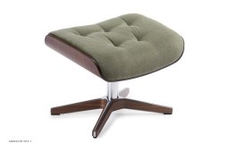 Timeout med indtr�kninger fodskammel, Valn�d, X-fod tr�/aluminium, Stof | Trapani Olive 26 | Conform