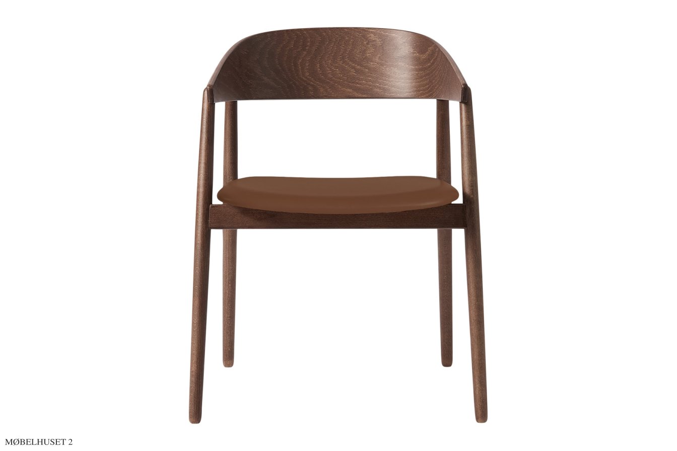AC2 Stol b�g, Buche ger�uchert, PU-Leder braun | Andersen Furniture