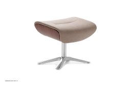 Afterwork l�nestol, Valn�d, Quattro drejefod aluminium, L�der | Grizzly Taupe 63 | Conform