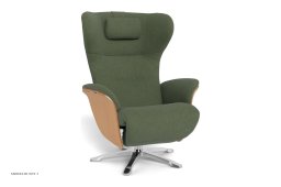 Aviora recliner l�nestol, Eg lak, Drejefod aluminium, Stof | Sheford Forest 28 | Conform