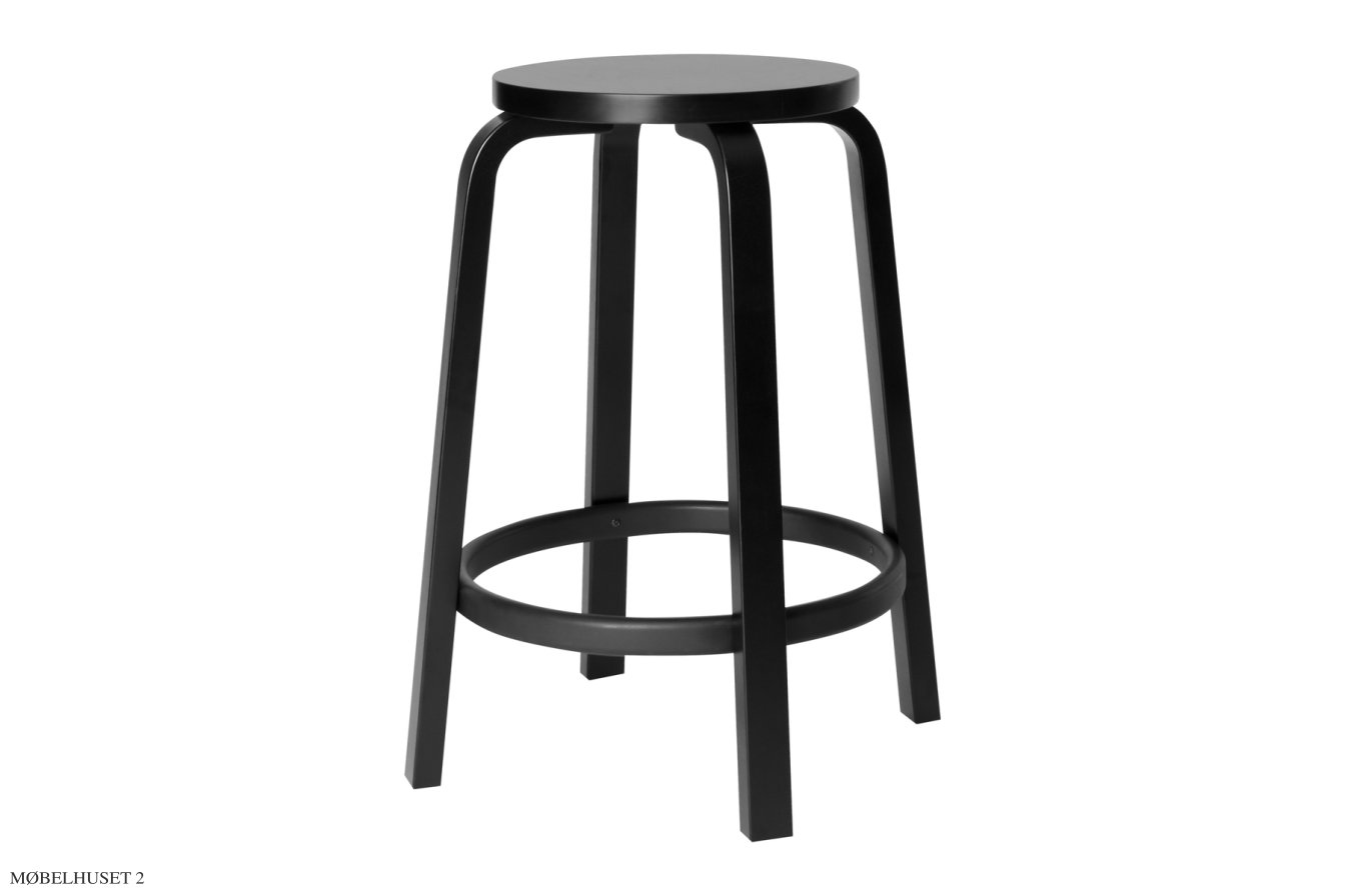Bar Stool 64 | Farbe, Schwarz lackiert, �52 x H65 cm | Artek