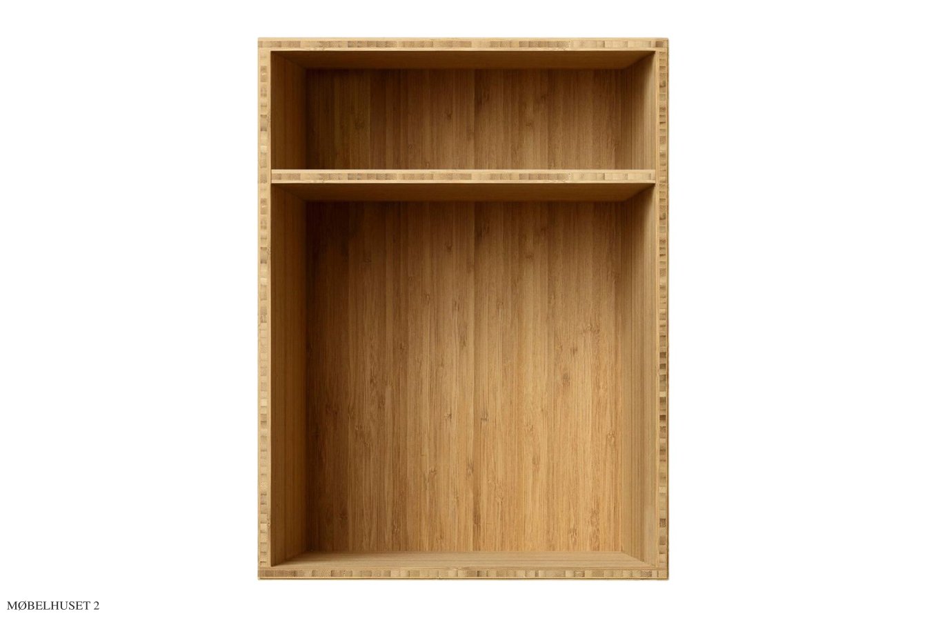 ATBO Bedside reol lodret 47 x 35 med hylde, 30 cm, Bambus klar olie