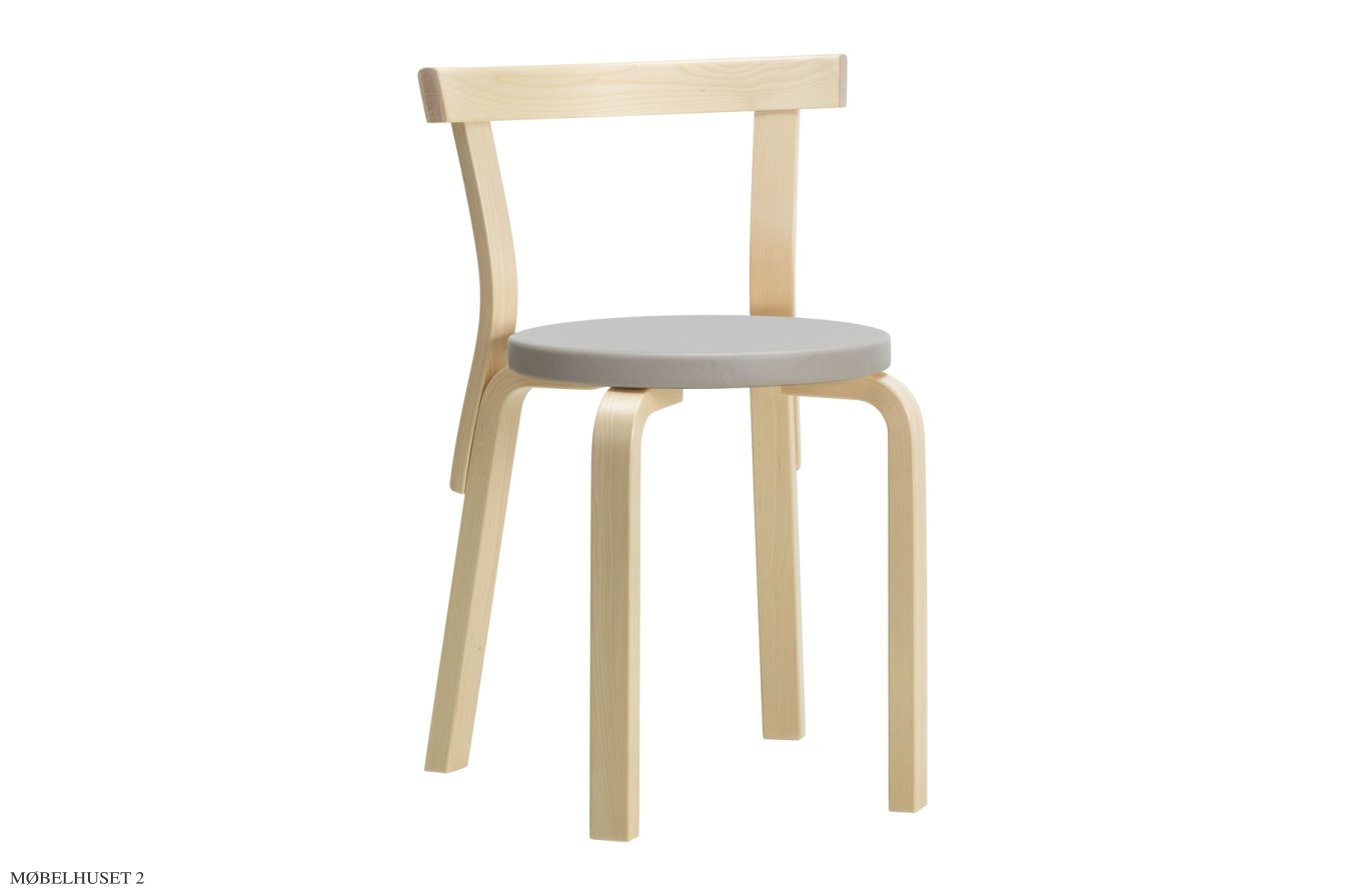 Chair 68 Esszimmerstuhl, Birke/Leder Prestige beige | Artek