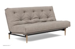 Colpus Schlafsofa, Helle Eiche / schwarzes Metall, Yuveno Warm Grey 472 | Innovation Living