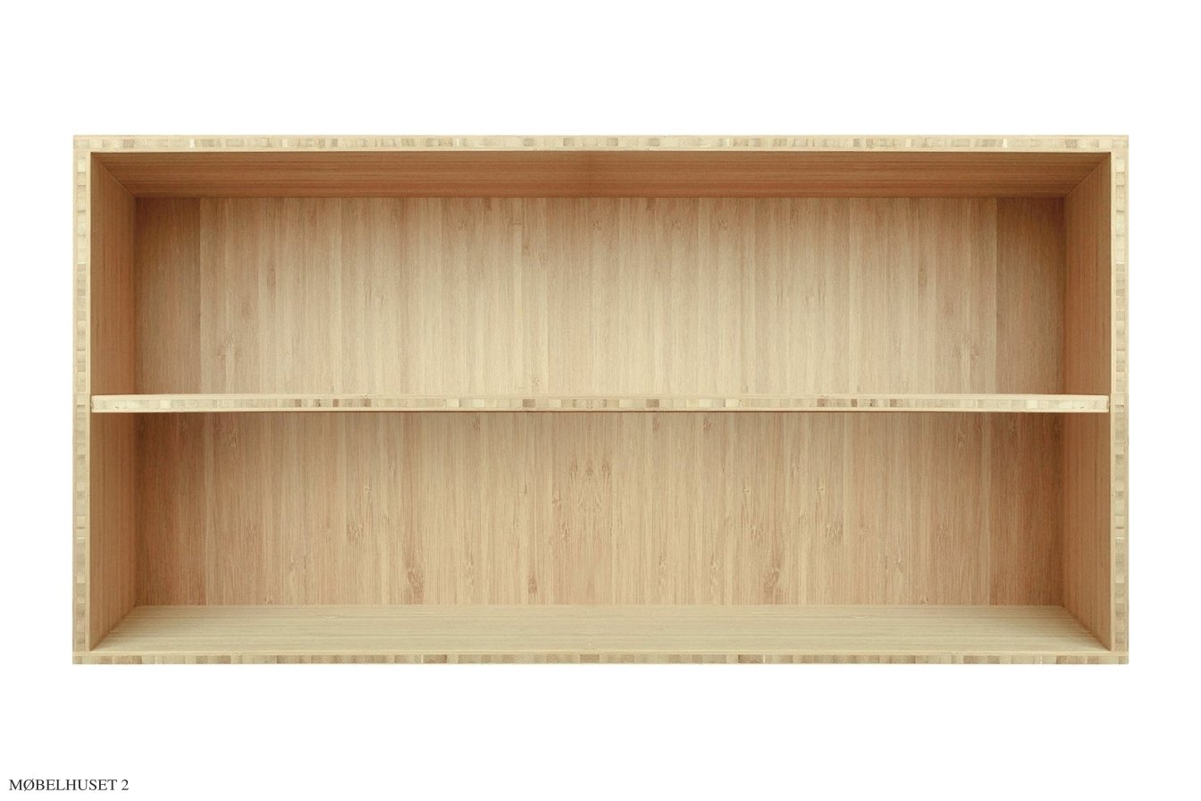 ATBO Halv reol vandret 35 x 70 med hel hylde, 21 cm, Bambus mat lak