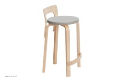 High Chair K65 barstol, Birk/l�der Prestige beige | Artek