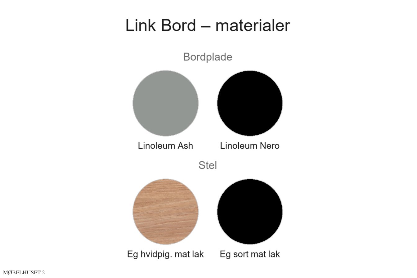 Link Bord, Material�bersicht | Andersen Furniture