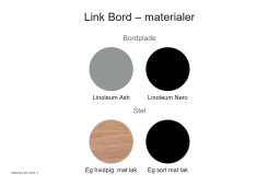 Link Bord, Material�bersicht | Andersen Furniture