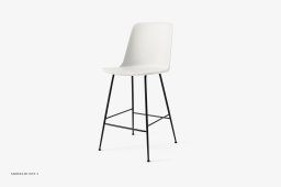 Rely HW91 Thekenhocker mit Kunststoffschale, Schwarz, White | &Tradition
