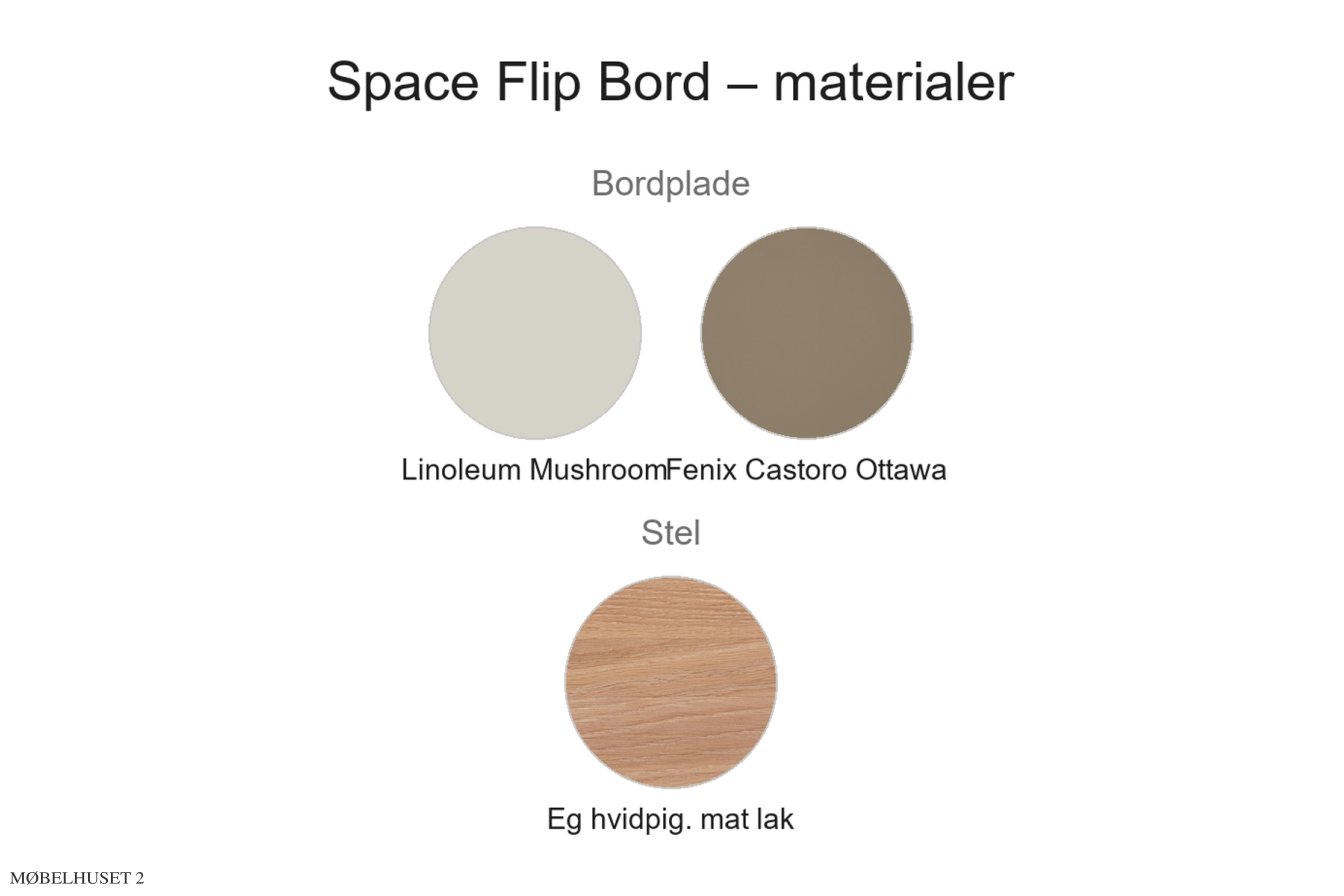 Space Flip Bord, Material�bersicht | Andersen Furniture