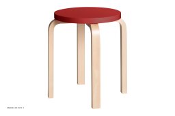 Stool E60 | Farve, Birk/r�d lakeret | Artek