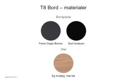 T8 Bord, Material�bersicht | Andersen Furniture