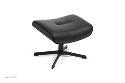 Timeout fodskammel, Eg sortbejdset, X-fod sort aluminium, L�der | Fantasy Black 89 | Conform