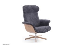 Timeout l�nestol, Eg lak, Drejefod tr�/aluminium, F�reskind | Sheepskin Charcoal | Conform