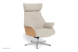 Air l�nestol, Eg lak, Drejefod aluminium, Stof | Alta Stone 73 | Conform