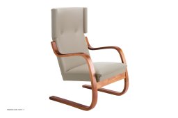 Armchair 401 Sessel, Walnuss gebeizt | Prestige Leder beige | Artek