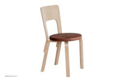 Chair 66 spisebordsstol, Birk/l�der Prestige cognac | Artek