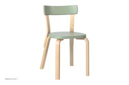 Chair 69 spisebordsstol, Birk/gr�n lakeret | Artek