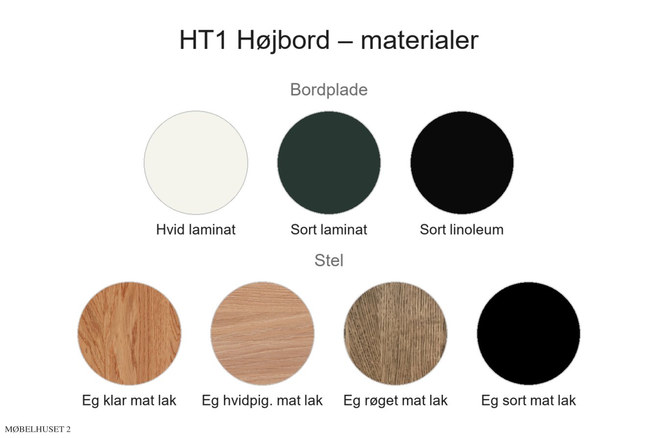 HT1 H�jbord, Material�bersicht | Andersen Furniture