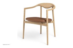 JARI Spisebordsstol, Eiche ge�lt, Leder | Brandy | Brdr. Kr�ger