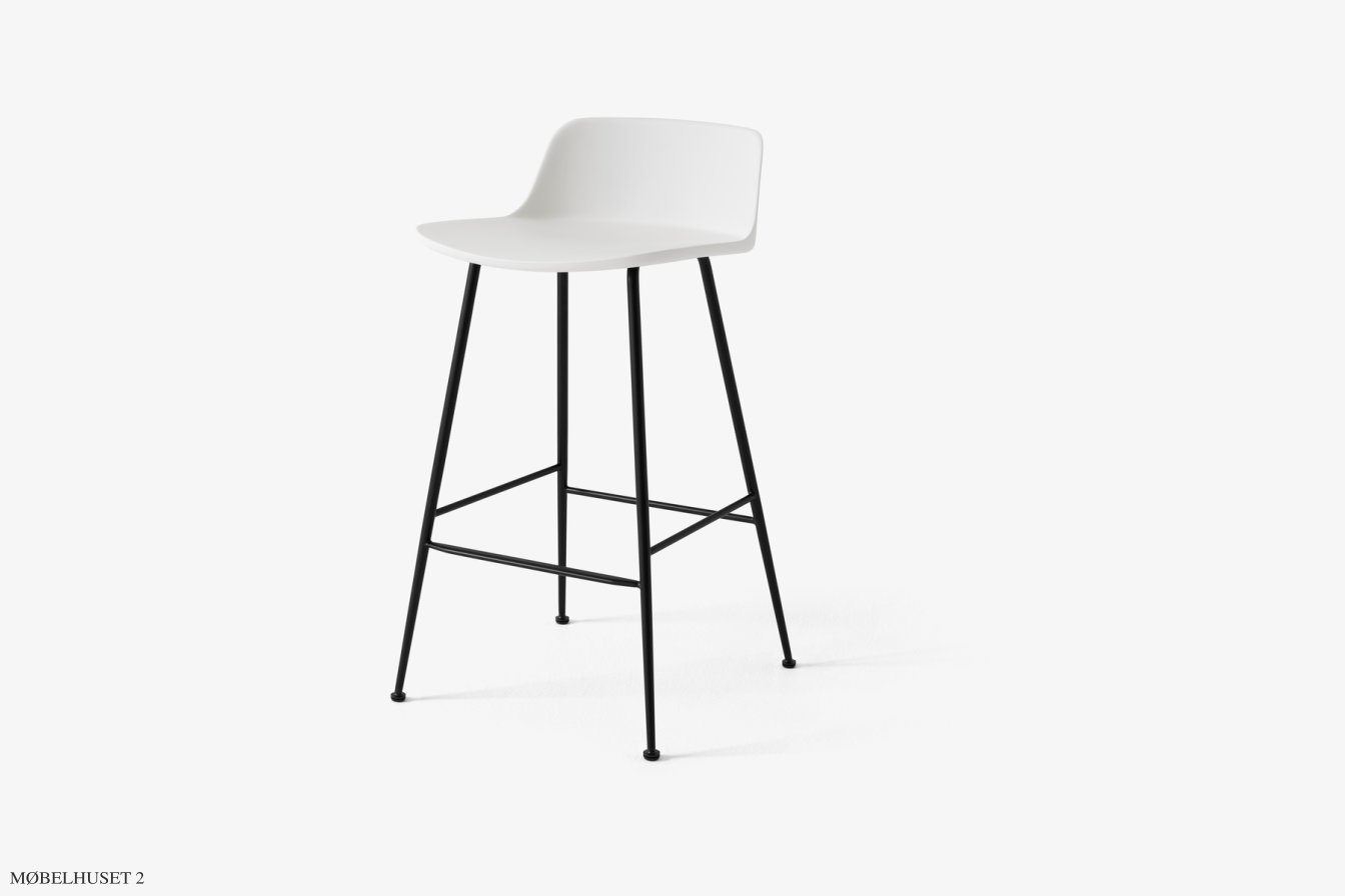 Rely HW81 Thekenhocker mit Kunststoffschale, Schwarz, White | &Tradition