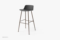 Rely HW86 Thekenhocker mit Kunststoffschale, Bronziert, Stone Grey | &Tradition