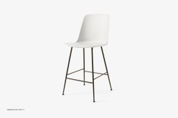 Rely HW91 Thekenhocker mit Kunststoffschale, Bronziert, White | &Tradition