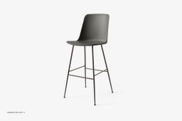Rely HW96 Thekenhocker mit Kunststoffschale, Bronziert, Stone Grey | &Tradition