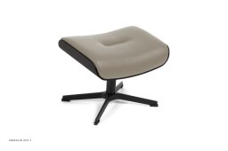 Timeout fodskammel, Eg sortbejdset, X-fod sort aluminium, L�der | Fantasy Dove 63 | Conform