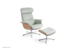 Timeout l�nestol, Eg lak, Drejefod aluminium, Stof | Evita Ice 20 | Conform