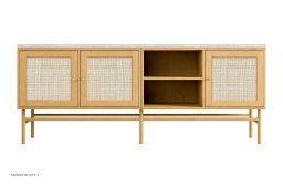 ATBO TV-reol 55 x 140, Eg klar olie