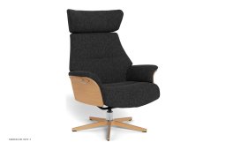 Air l�nestol, Eg lak, Drejefod tr�/aluminium, Stof | Alta Black 89 | Conform