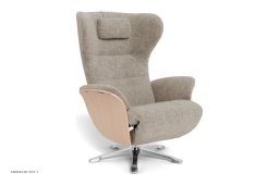 Aviora recliner l�nestol, Eg ubehandlet, Drejefod aluminium, Stof | Alice Beige 62 | Conform