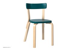 Chair 69 spisebordsstol, Birk/petrol lakeret | Artek