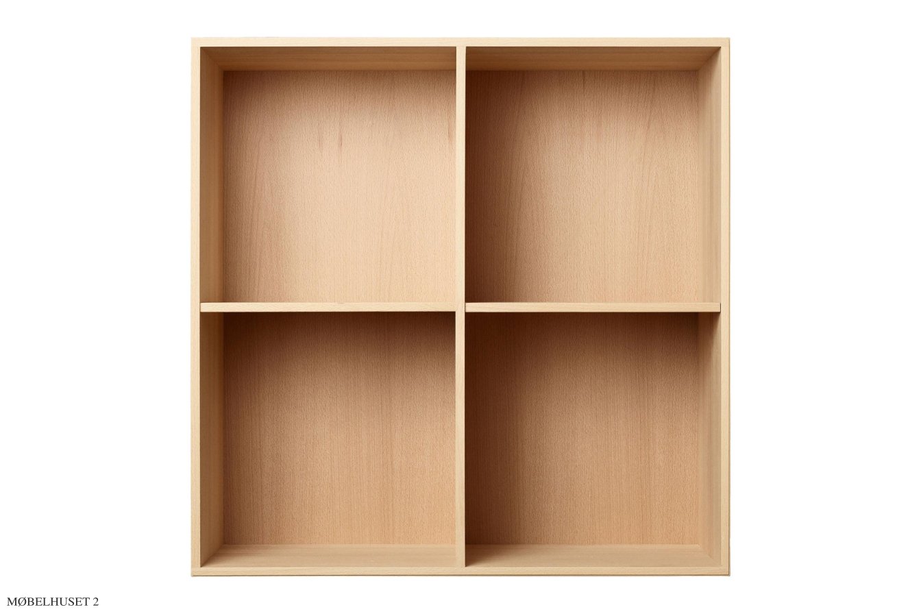 ATBO Reol 70 x 70, Lodret mellemside, 34,5 cm, B�g mat lak