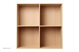 ATBO Reol 70 x 70, Lodret mellemside, 34,5 cm, B�g mat lak
