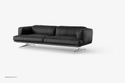 Inland AV23 Sofa, Schwarz, Noble Anilinleder Schwarz | &Tradition