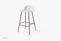 Rely HW81 Thekenhocker mit Kunststoffschale, Bronziert, White | &Tradition