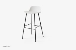 Rely HW86 Thekenhocker mit Kunststoffschale, Schwarz, White | &Tradition