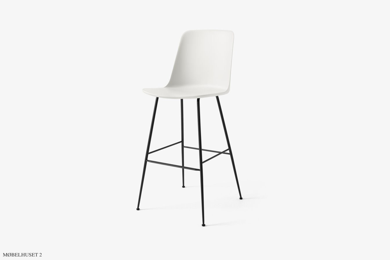 Rely HW96 Thekenhocker mit Kunststoffschale, Schwarz, White | &Tradition
