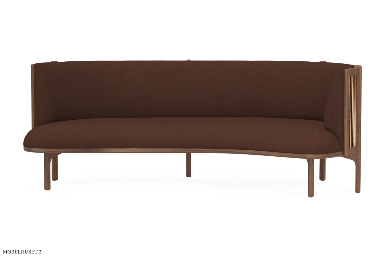 RF1903 Sideways Sofa, Walnuss ge�lt, Re-wool, Re-wool 0377 Dusty Red, Rechts | Carl Hansen & S�n
