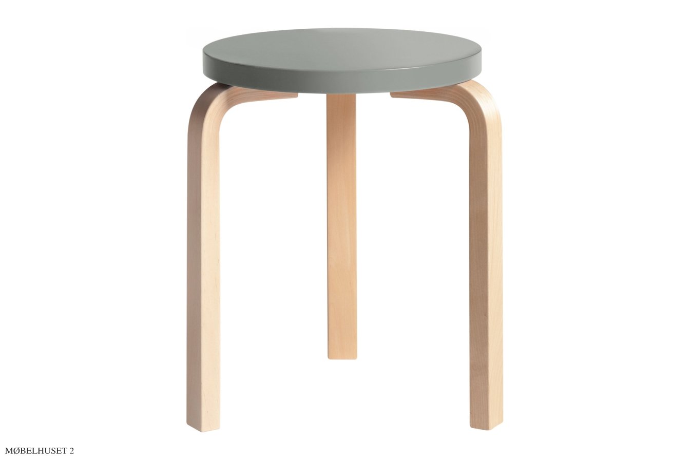 Stool 60 | Farve, Birk/gr� lakeret | Artek